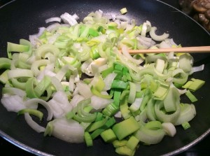 Bok Choy and onion