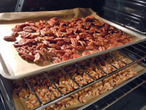 Nuts-drying-in-oven